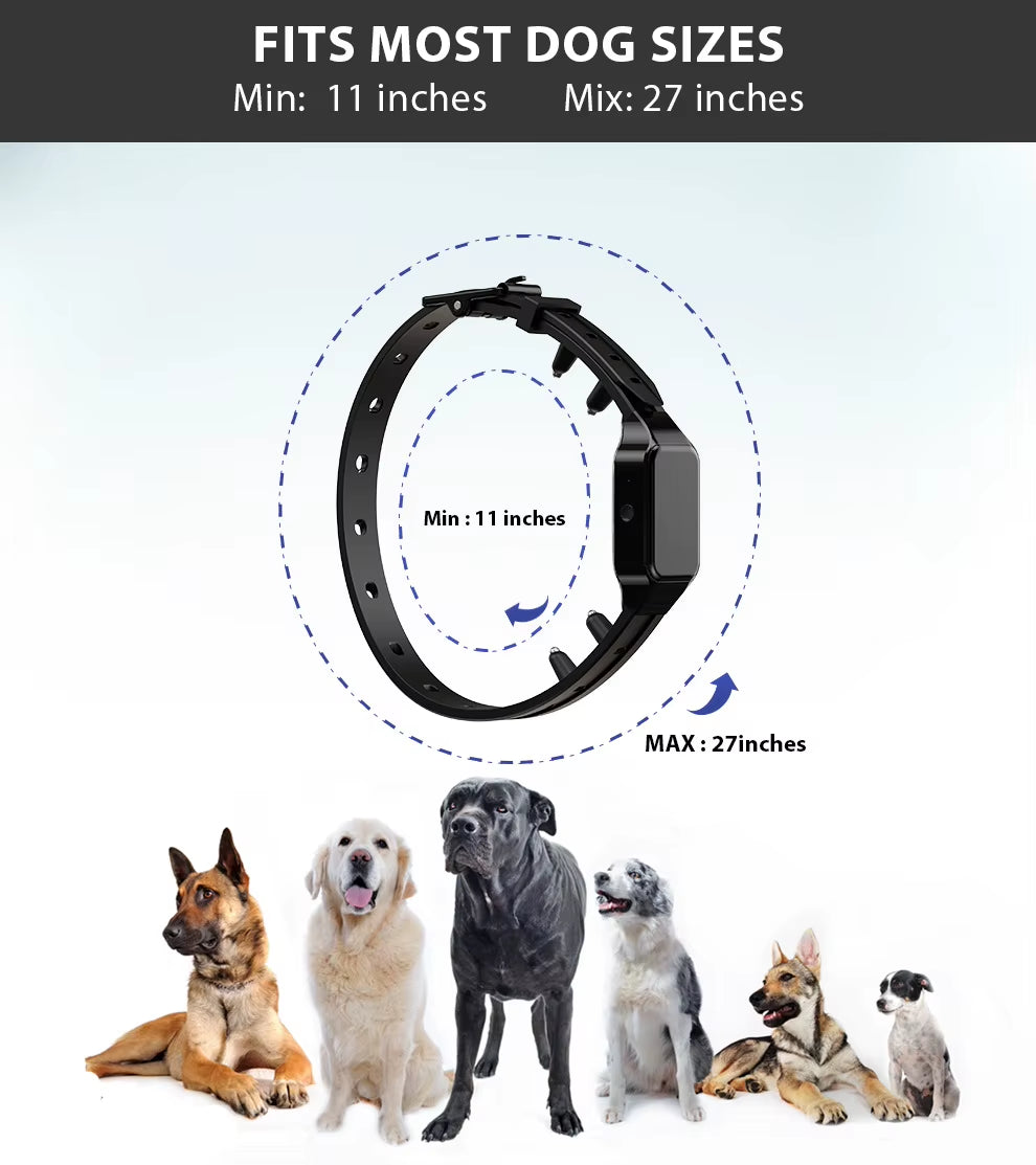 Dog Training Collar Wrap-Around Shock 1000Ft Control Distance W/3 Training Modes Beep Vibration Shock Dog Anti-Barking Collar