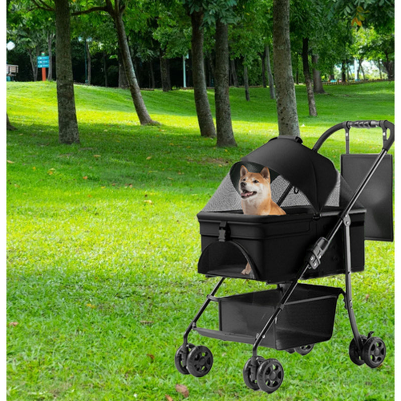 Versatile 2-in-1 Folding Dog Stroller with Removable Travel Carrier - Perfect for Small to Medium Pets! Waterproof, Stylish, and Great for Outdoor Adventures!