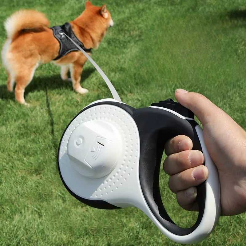 Retractable 3M 5M Dog Leash with LED Light & Poop Bag Holder - Multi-Functional for Big Dogs