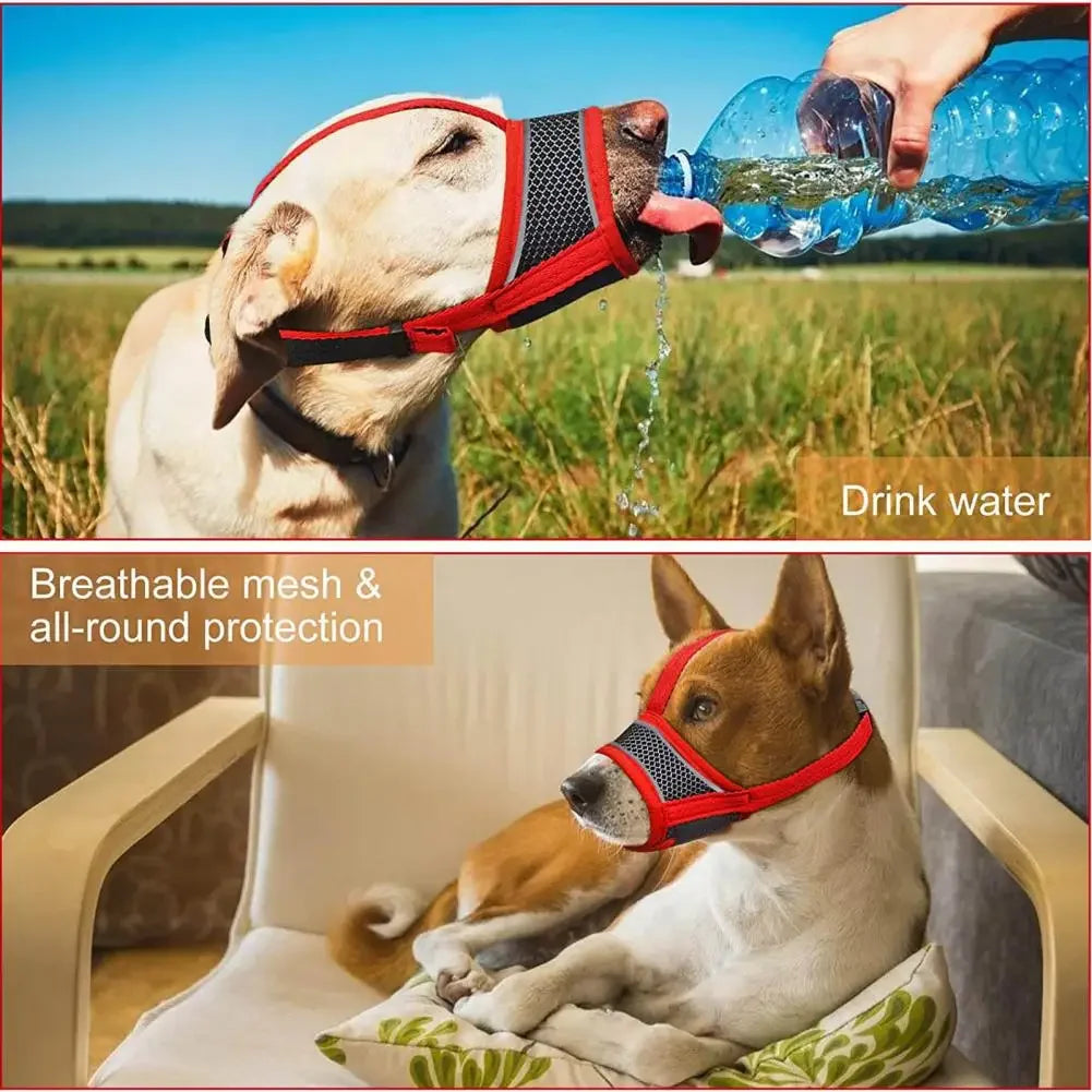 Dog Muzzle Breathable Adjustable Comfortable Pet Muzzle Anti-Chewing Anti-Biting Dog Muzzle Pet Supplies