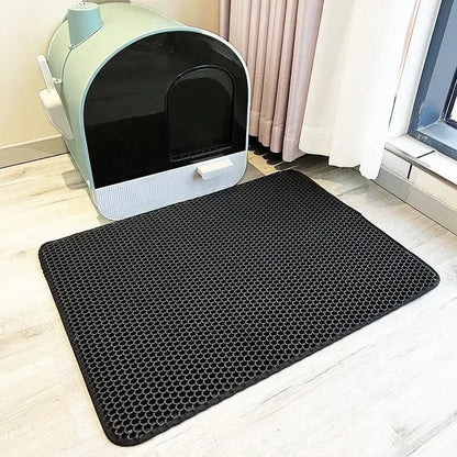 Cat Litter Mat Double Layer Pet Non Slip Big Pet Litter Box Filter Mat Wear Resistant Waterproof Cat Litter Mat Clean Supplies