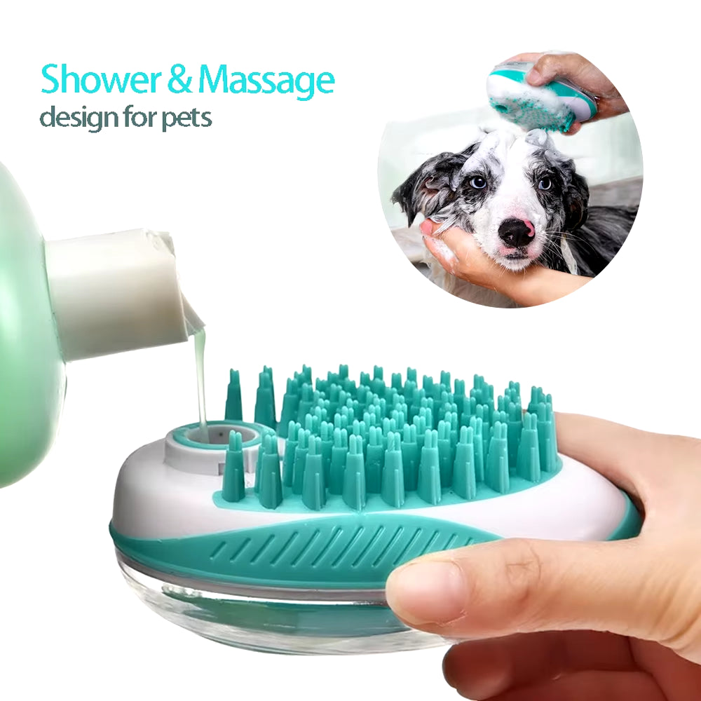 Pet Dog Cat Bath Brush 2-In-1 Pet SPA Massage Comb Soft Silicone Pet Shower Hair Grooming Cmob Dog Cleaning Tool Pet Supplies