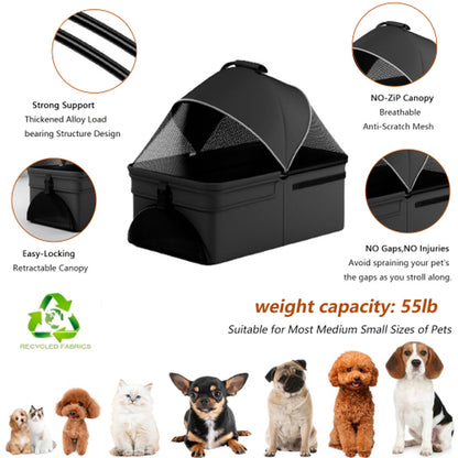 Versatile 2-in-1 Folding Dog Stroller with Removable Travel Carrier - Perfect for Small to Medium Pets! Waterproof, Stylish, and Great for Outdoor Adventures!