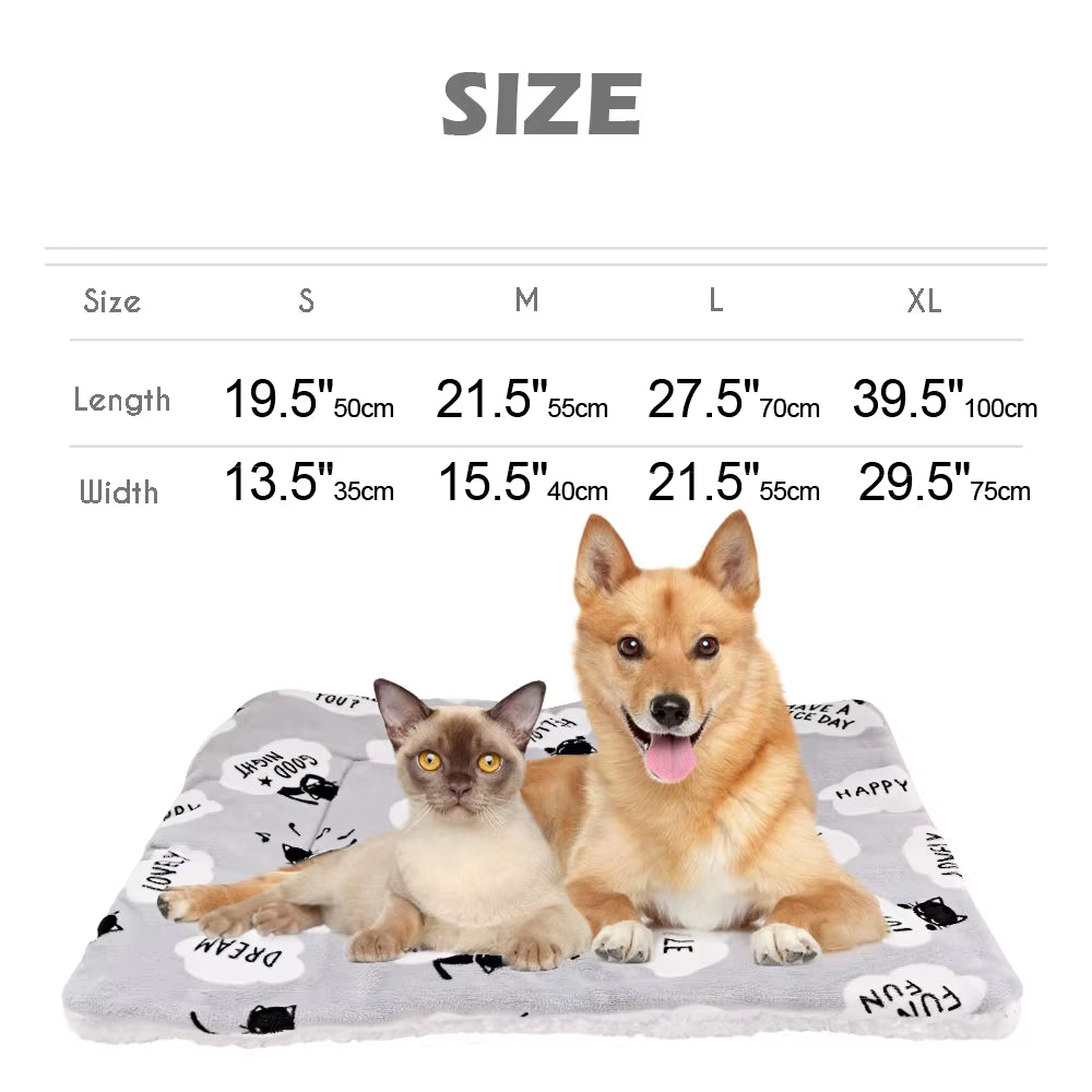 Fleece Cat Bed Mat Pet Bed Mat New Pet Soft Dog Cat Blanket Winter Foldable Pet Cushion Soft Warm Sleep Mat Cat Supplies