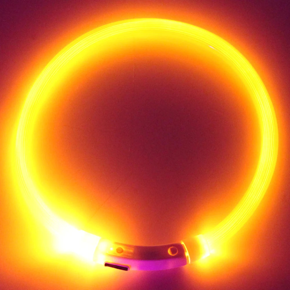 Glow Dog Collars Rechargeable LED Night Flashing Luminous USB Charging Pet Dog Puppy Neck Collar Light S M L Size