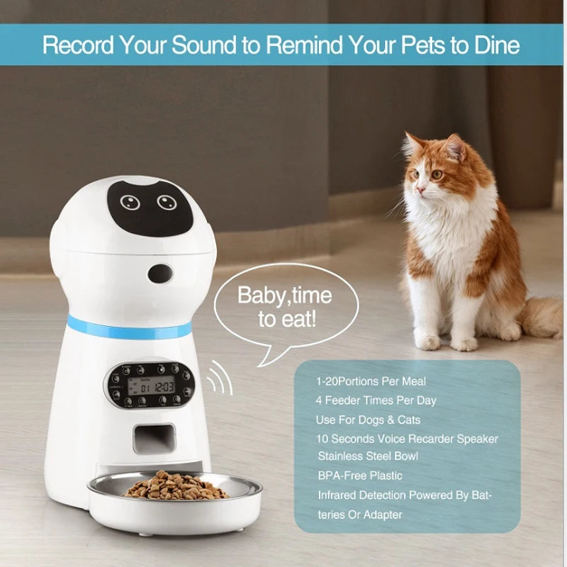 New Pet Feeder Pet Dispenser for Cat and Dog Travel Supply Automatic Smart Slow Feeder Dispenser Fixed Time Amount of Food