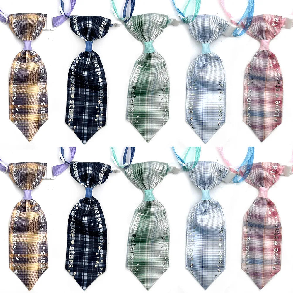 50/100pcs Pet Small Dog Puppy Cat Ties Adjustable Pet Neckties Bowties Dogs Grooming Holiday Pet Accessories for Small Dogs