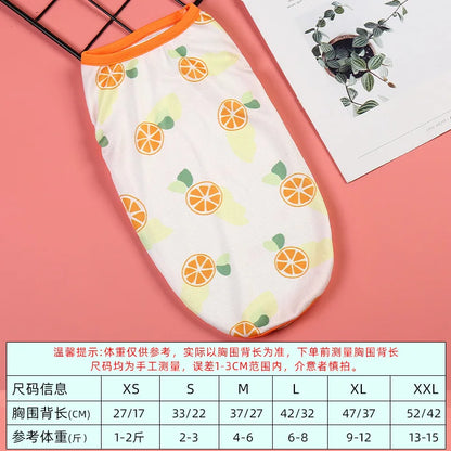 Cartoon Printing Pet Vest Summer Breathable Pet Dog Clothes for Small Dogs T-Shirt Yorkshire Chihuahua Pomeranian Spitz Vest