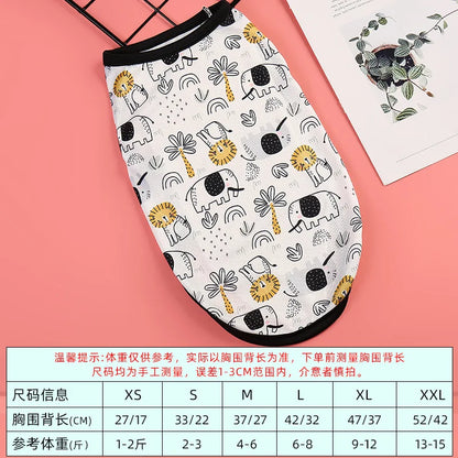 Cartoon Printing Pet Vest Summer Breathable Pet Dog Clothes for Small Dogs T-Shirt Yorkshire Chihuahua Pomeranian Spitz Vest