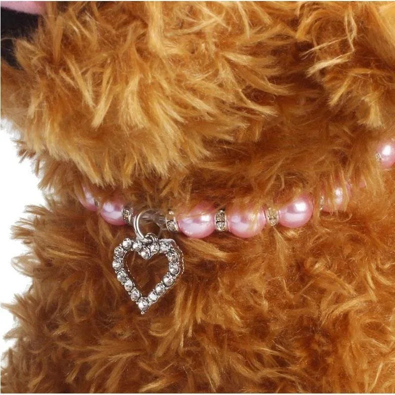 Pet Cat Collars Love Pendant Pearl Necklace For Puppy Kittens Dogs Cats Cute Jewelry Collars Pet Supplies