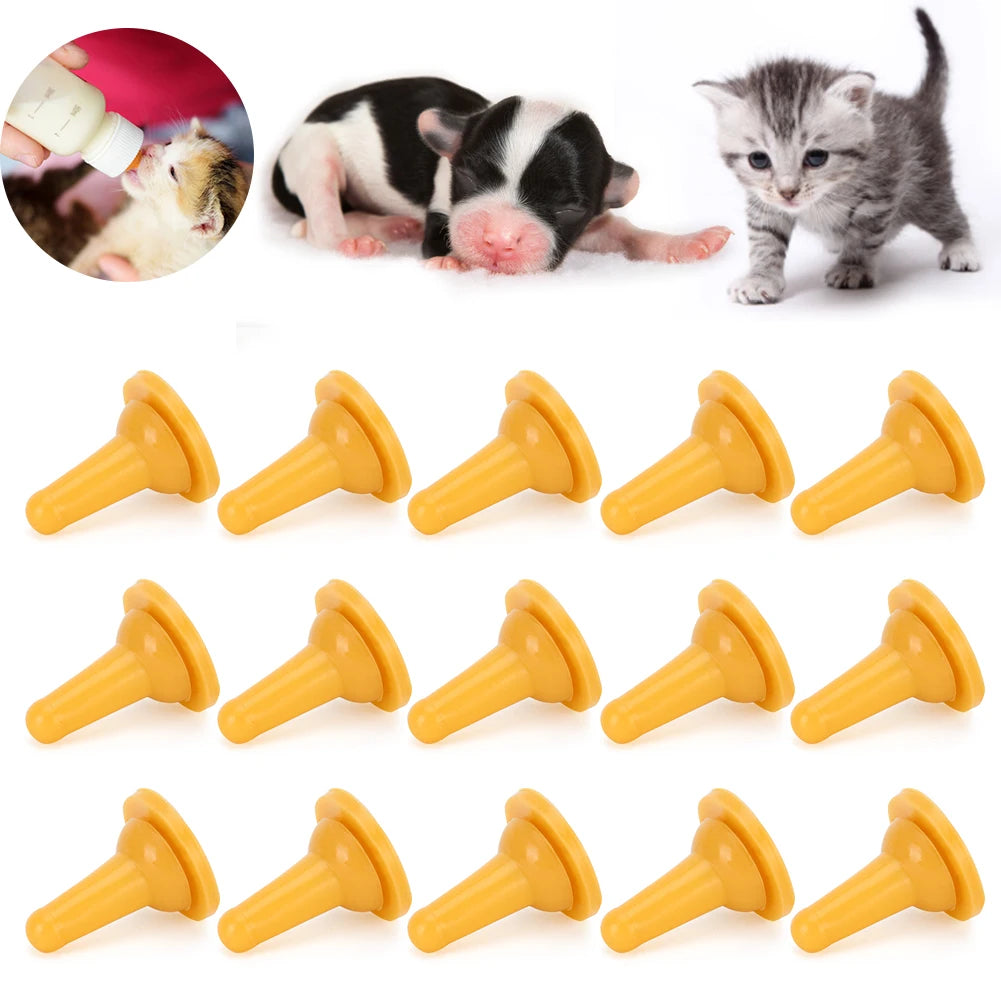 15Pcs Pet Feeding Nipple Mini Cat Silicone Feeding Pacifier for newborn Kittens Puppies Rabbits Small Animals