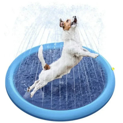 100/150/200cm Summer Happy Pet Inflatable Swimming Pool Foldable Spray Mat Dogs Kids Outdoor Interactive Fountain Toys