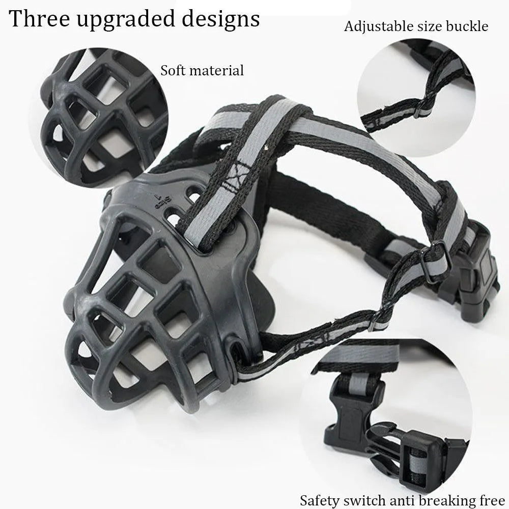 Dog Muzzle for Small Medium Large and X-Large Dogs Breathable Basket Muzzles