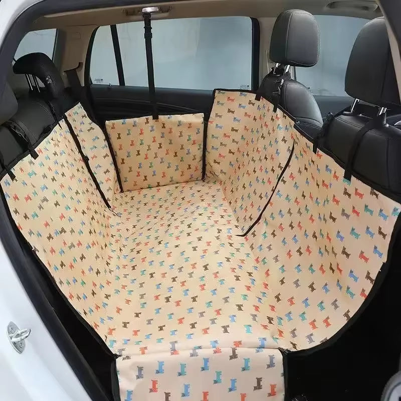 Waterproof Pet Dog Car Seat Cover, Back Seat Cover, Protector Pad with Printing, Scratchproof